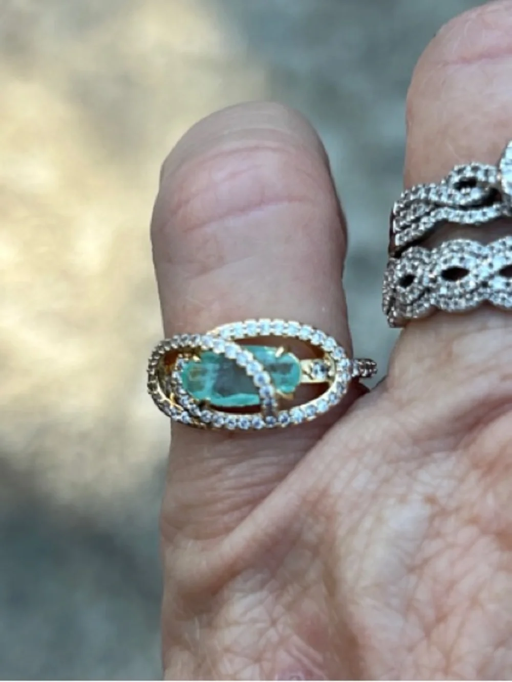 Wrapped then Unwrapped Aquamarine Ring - Picture 5 of 5